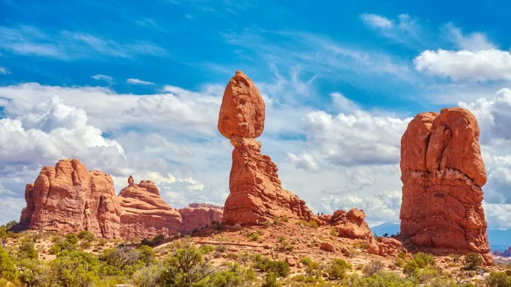 The Iconic Balanced Rock Formation in Arches National Park in Utah