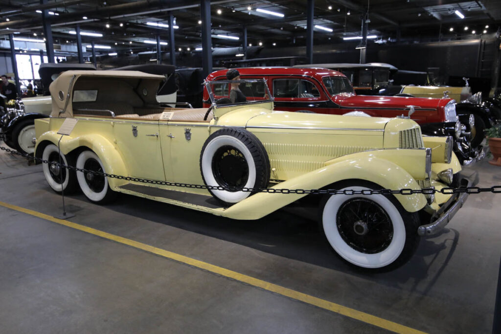 Old fancy cars on display at Forney Museum of Transportation in Denver, Colorado