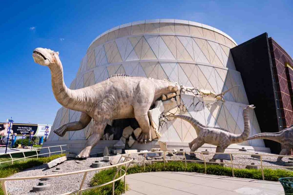 Amazing dinosaur models in Indianapolis Children’s museum in Indianapolis in Indiana