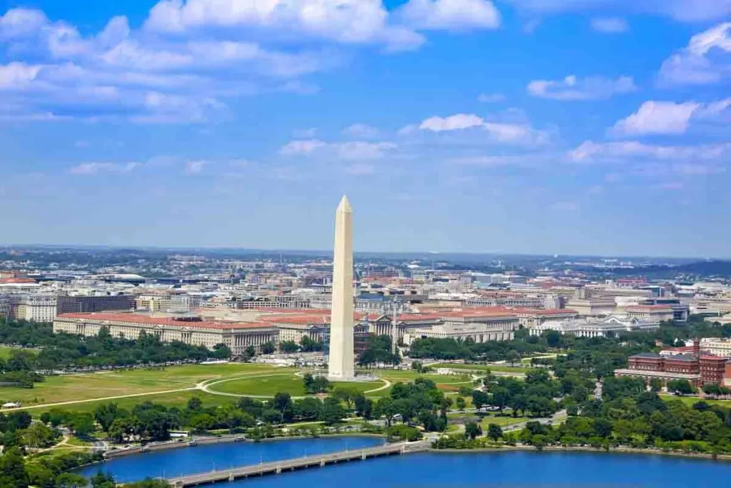 Imposing Washington Monument in National Mall in Washington, DC