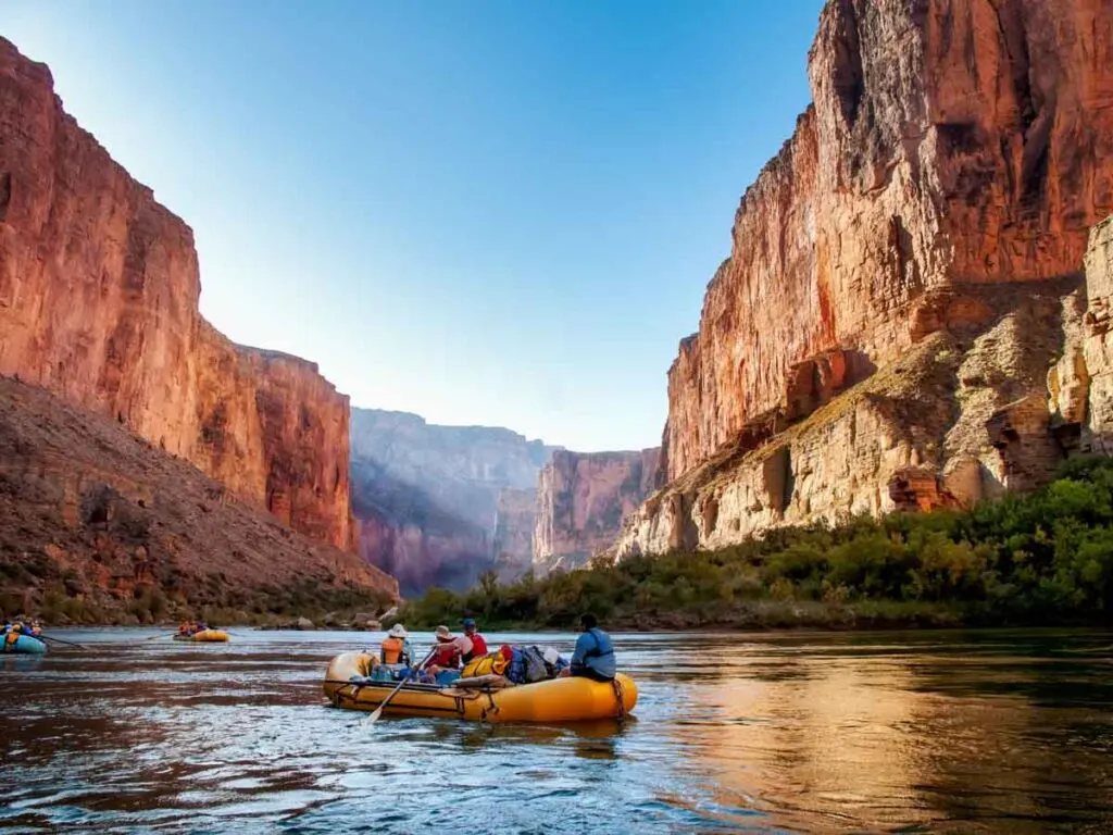 Rafting through the Colorado river in the Grand Canyon National Park, Arizona
