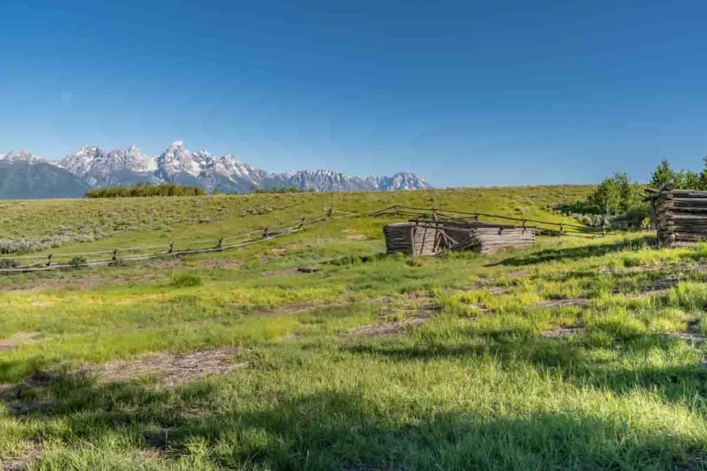 Famous Shane Cabin ruins at Gros Ventre Wilderness in Wyoming