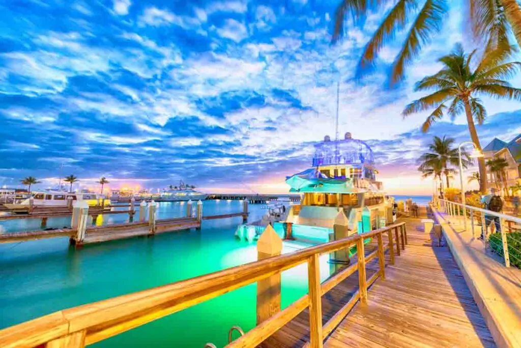 Charming sunset over Key West in Florida