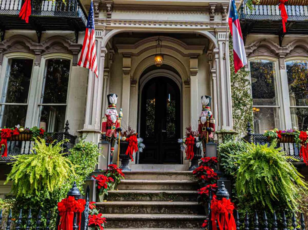 One of the best things that you can do to celebrate Christmas in Savannah is walking through the Historic District and taking in its old-world charm