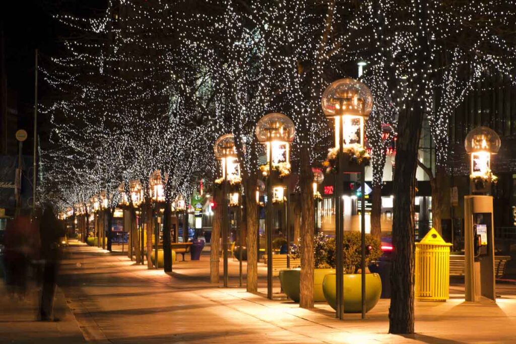 Beautiful Holiday lights at Downtown Denver