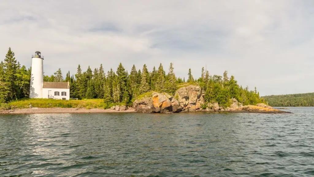 Interesting Rock Harbor Lighthouse in the Isle Royale National Park