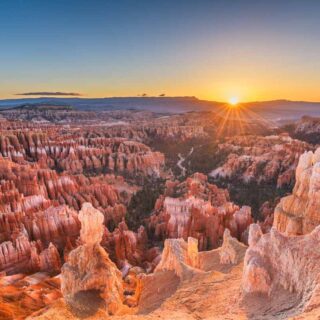 Marvelous landscape of Bryce Canyon National Park at dawn