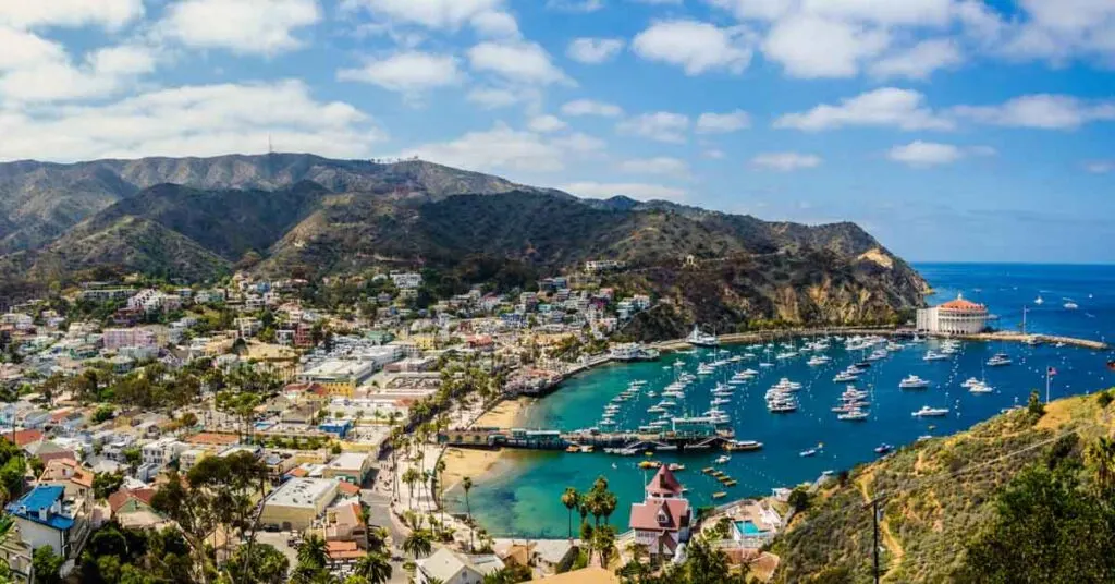 Beach and harbor on Catalina Island, California