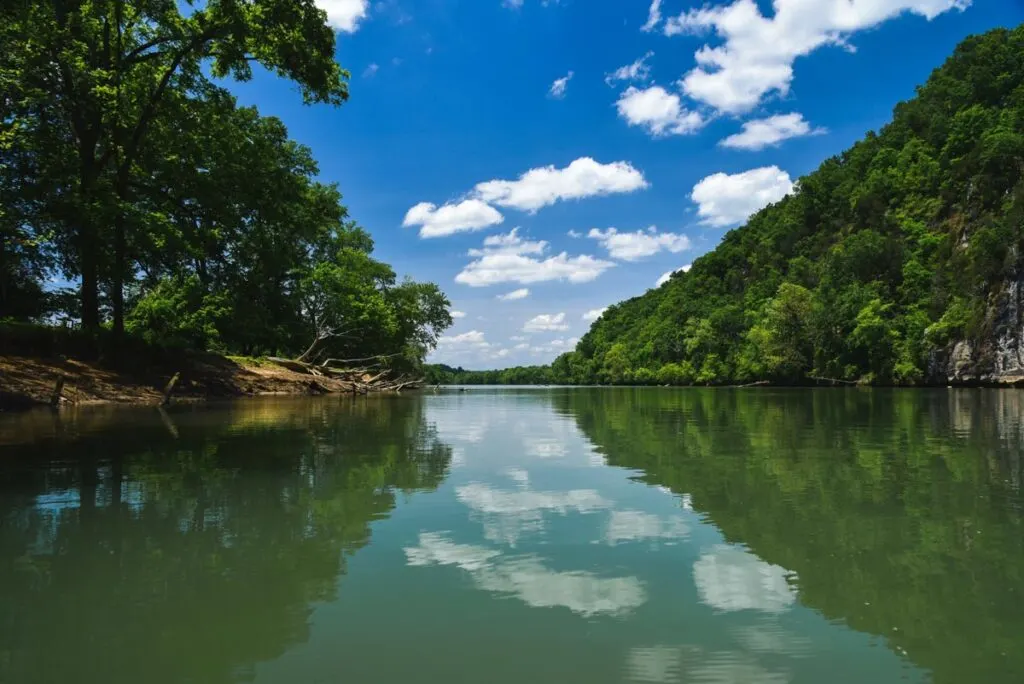 Serene French Broad River near Asheville