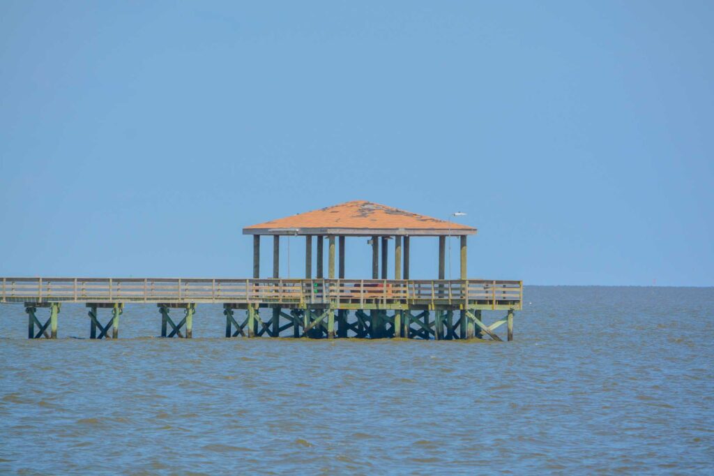 Fishing pier at Gulf Port, Harrison County Mississippi, Gulf of Mexico