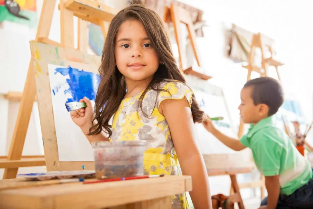 Girl in painting class