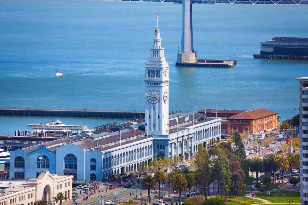 Ferry port pier tower building in San Francisco, California